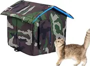 Pet House for Cats, Kittens, and Small Dogs, Cat House with Water-Resistant Canvas Roof, Cat Dog House and Storage, Felt Cubby Cat Bed House
