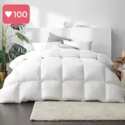 ​​​​​​Duck Down Quilt, 700GSM Queen Feather Comforter Cotton Cover, Lightweight