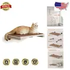Chic Oatmeal Brown Cat Shelf - Easy to Install and Clean for Indoor Cats