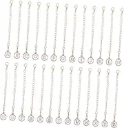 [VILLFUL] 26Pcs Name lobster clasp cup metal letter charms decorate Accessories hanging chain tumbler cup decor cup handle letter tag delicate chain of letters