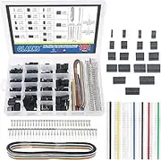 GLARKS 1191Pcs 2.54mm Pitch 1 2 3 4 5 6 7 8 9 10 Pin Housing Connector and Male Female Crimp Pins with Pin Header and 10 Wire Rainbow Color Flat Ribbon IDC Cable Compatible with Dupont Connector Kit