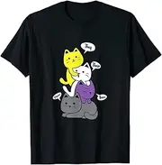 [keoStore] Nonbinary They Their Them Meow Cute Non-Binary Flag Kawaii T-Shirt ds964 T-Shirt