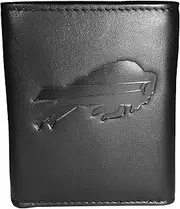 Siskiyou Sports NFL Buffalo Bills Embossed Leather Tri-fold Wallet, One Size, Black