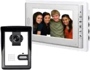 Wired Video Intercom Doorbell System 7 Inches LCD Monitor Video Door Phone Kits