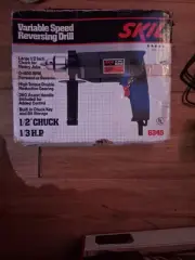 Electric 1/2" Skil Drill 1/3 HP With 360 Assist Handle. Built In Chuck Key...