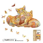 【YOURPUZZLE】台灣現貨三隻橘貓拼圖(檢驗合格木質動物拼圖)