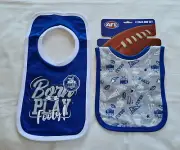 North Melbourne Kangaroos AFL AF9166 S20 Infant Babies 2 Pack Printed Bib Set