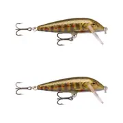 2x Rapala 7cm Countdown Sinking Hardbody Balsa Fishing Lures - Gold Juvenile