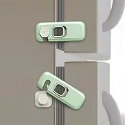 Heart of Tafiti 5 Pack Childproof Refrigerator Lock, French Fridge Door Latches, Baby Safety Locks for Cabinet, Cupboard, Drawers, Dishwasher, Oven, Closet, Strong Adhesive-Easy to Install, Green
