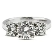 4.47ct G/SI1 Round Natural Certified Diamonds Platinum Classic Engagement Ring