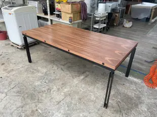 吉田二手傢俱❤全新6.6尺胡桃大餐桌 會議桌 書桌 辦公桌 工作桌 木頭桌 大桌