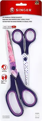 All Purpose Fashion Scissor Set - Sizes 8.5” & 5.5” Scissors, Sharp Stainless-St