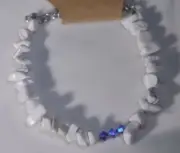 White Howlite and Swarvoski Crystal Bracelet