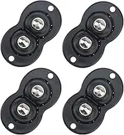 ZningEsxi 4 Piece Black Set Double Roller Ball Pulley for Small Furniture Trash Can Storage Box Bottom Self Adhesive Steel Balls Roller Balls Self