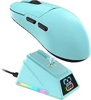 x AJAZZ AJ159 APEX Wireless Gaming Mouse with Magnetic Charging Base, 56g Lightweight BT/2.4G/USB-C Wired Mouse, PAW3950APEX 42K DPI Optical Sensor, Programmable Buttons for PC/Mac/Win(Blue)