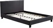 Queen Linen Fabric Bed Frame and Headboard - 206cm x 162cm Grey