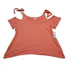 ANA Shirt Womens XL Orange Striped Top Scoop Neck Sleeveless Flowy Top New