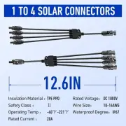 1 Pair Solar Y Connector Cable Plug Solar PV Panel IP67 4 connection AU