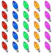 Multi Color LED C9 Christmas String Light Outdoor C9 E17 Color Light Bulb 25pcs