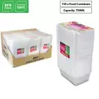 150 x Takeaway Food Containers with Plastic Lids 750ml Take away Meal Prep Box