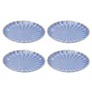 4pc Ladelle Marguerite Stoneware Side Plate 19.8x19.8x2.7cm Powder Blue