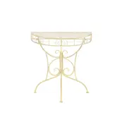 Side Table Vintage Style Half Round Metal