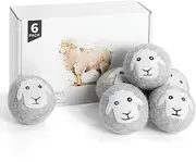 Wool Dryer Balls 6 Pack XL, Natural Fabric Softener Premium New Zealand Wool, Dryer Balls Laundry Reusable, Reduces Clothing Wrinkles & Saves Drying Time, Wool Balls for Dryer, Laundry Balls for Dryer