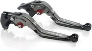Motorcycle Accessories CNC Adjustable Folding Extendable Brake Clutch Levers Handebar Grip for GSXR750 GSXR 750 1996-2019(GYBKGYBK)