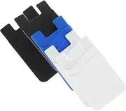 NAMOARLY 5pcs Double Silicone Phone Wallet Card Holder Adhesive Back Storage for Id Credit and More Ultra Thin Design Compatible with Smartphones