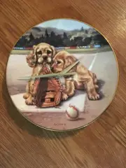 Cocker Spaniel Double Play 8 1/2 Inch Clock !!
