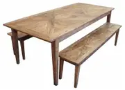 MF Parquetry Recycled Elm Timber Dining Bench
