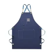 Dulabi Apron, Adjustable Chef Apron for Women and Men with Large Denim Blue
