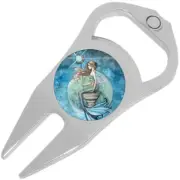 Mermaid Moon Golf Ball Marker Divot Repair Tool Bottle Opener
