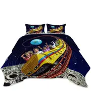 Cool Funny Kids Roller Coaster to the Moon Coverlet