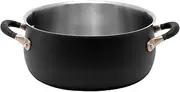 Meyer Accent Series Hard Anodised Stainless Steel Cookware 24cm/4.7liters Casserole Pan/Pot, Pots and Pans, Induction Compatible, Dishwasher Safe, Oven Safe, Matte Black