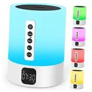 Night Light Bluetooth Speaker Alarm Clock, Sound Machine with White Noise,