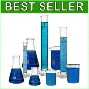 Essential 9-Piece Laboratory Glass Set: Beakers, Flasks, and Graduated Cylinders