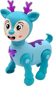 HONMEET 1 Set Leash Walking Custom Cow Robot Plush Dog Game Robot Dogs Puppy Bunny Goose Pig Simulated Animals Model Sky-Blue Electronic Component