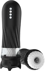 Hephix Sucking Masturbator Sex Toys For Men – New 3D Texured Automatic Masturbators Cup with 5 Vibration Modes & 5 Twisting Sucking & 3 Rotating Sucking & Heating Mode, Penis Pump Stroker for Men with 1 More Lubricating Oil