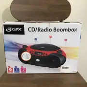 GPX BC232R Cd Player Radio Boombox Red/Black With AM/FM Radio Audio Input