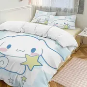 v931 Cinnamoroll 3-Piece Twin Bed Set - Includes 1 Single Comforter And 2 Pillowcases Bedding - Fade Resistant Microfiber - Cinnamoroll io931