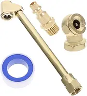 1Set Brass Air Chuck Attachment Kit for Tire Inflator Gauge Heavy Duty Air Compressor Accessories with Adapter Tape Durable Corrosion Resistant Non Deformation Air Chuck