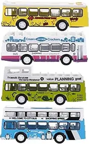 Kisangel Pcs Boys and Girls Bus Model Car Toy Simulation City Bus Toy for Boy Girl Pull Back Educational Present Smooth Surface