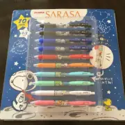 ZEBRA SARASA CLIP × SNOOPY Gel Ballpoint Pen 0.5mm 10pcs Set Limited Edition