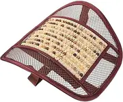 Hand Woven Car Lumbar Support Pillow Breathable Wood Beads for Office Travel Comfortable Back Rest for Chair Vehicle Waist Support