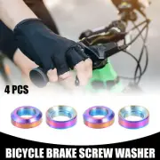 4 Pcs M6x5.5 Universal Bicycle Bolt Brake Screw Washer Bolts Assorted Color