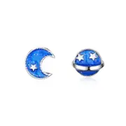 3PCS Copper Simple Blue Planet Stud Earrings Fashion Earrings Cute Girls AccessoriesFor Women Birthday Gift