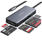 USB C SD Card Reader,5- in-1 Aluminum Thunderbolt 3 Memory Card Reader TYPE-C