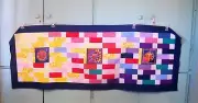 AF0634A Handmade by Seller PATCHWORK SUN MOON STAR RUNNER Top quilt Laurel BURCH