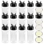 14 Pack 3oz Clear Plastic Spice Jars with Shaker Lids Seasoning Containers